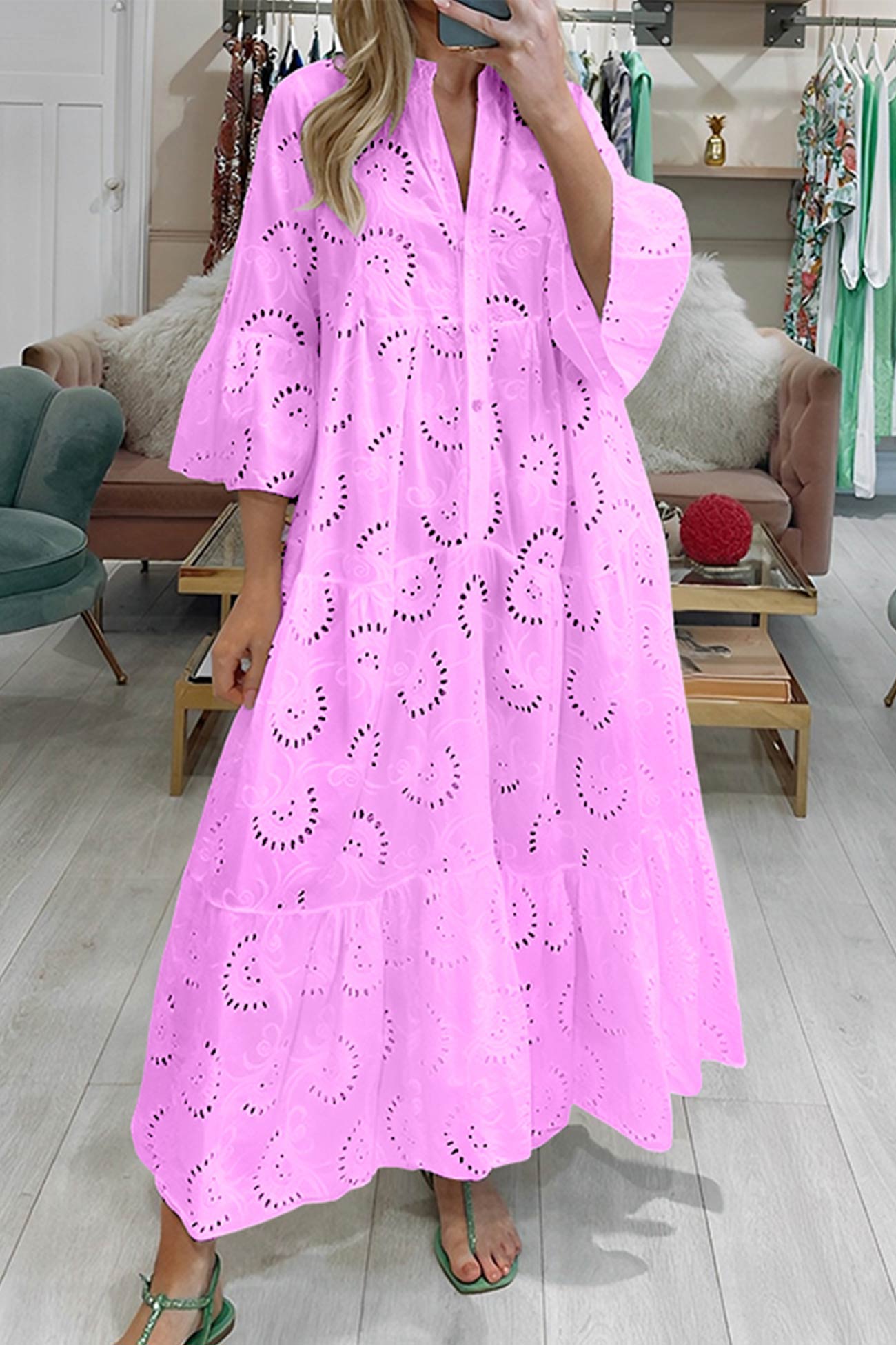 Flora – Maxi-jurk met romantische bloemenprint en vloeiende rok