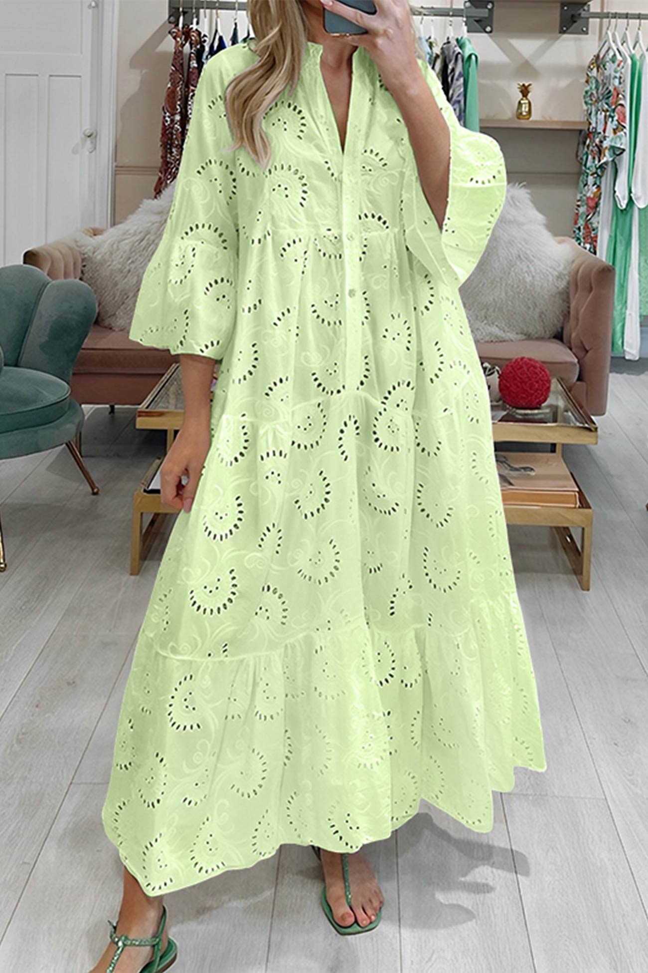 Flora – Maxi-jurk met romantische bloemenprint en vloeiende rok