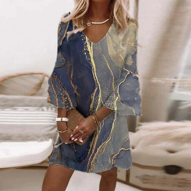 Sophie – Midi Zomer jurk met elastische taille en comfortabele pasvorm