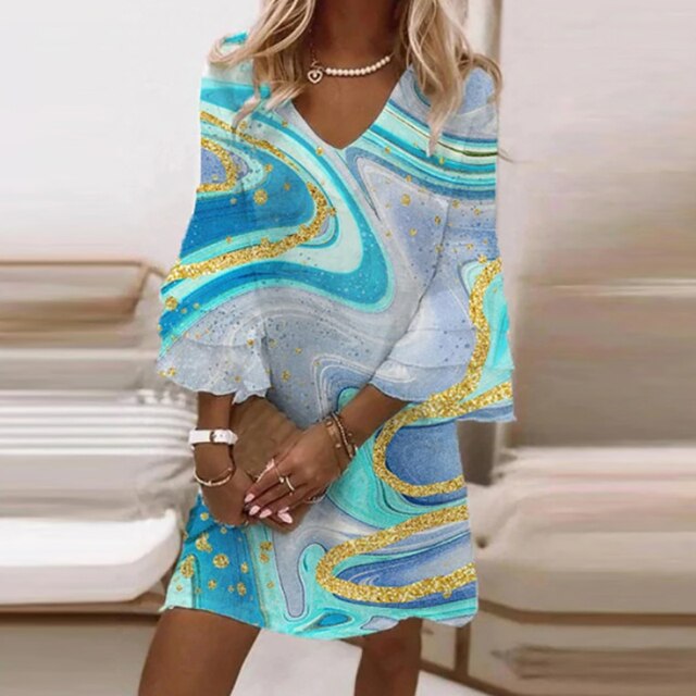 Sophie – Midi Zomer jurk met elastische taille en comfortabele pasvorm