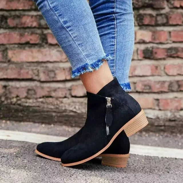 Alina – dames ankle boots van PU-leer met stevige zool