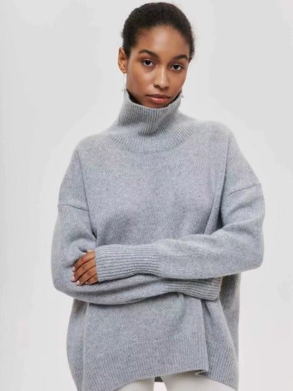 Harper – zachte oversized coltrui van zware knit met ribdetails