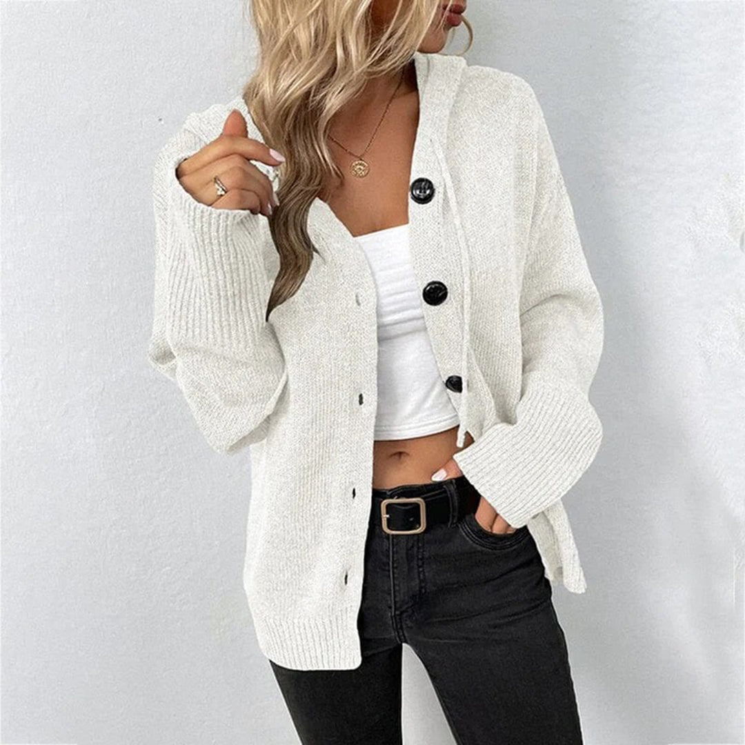 Filippa – dames cardigan vest met capuchon v