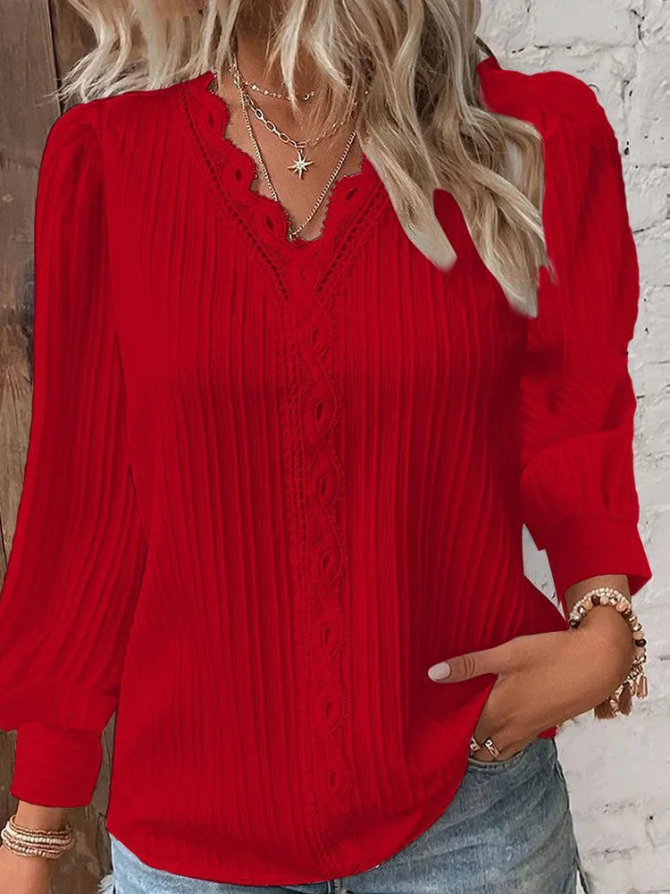 Ella – Luchtige Katoenen blouse Met Kanten Details