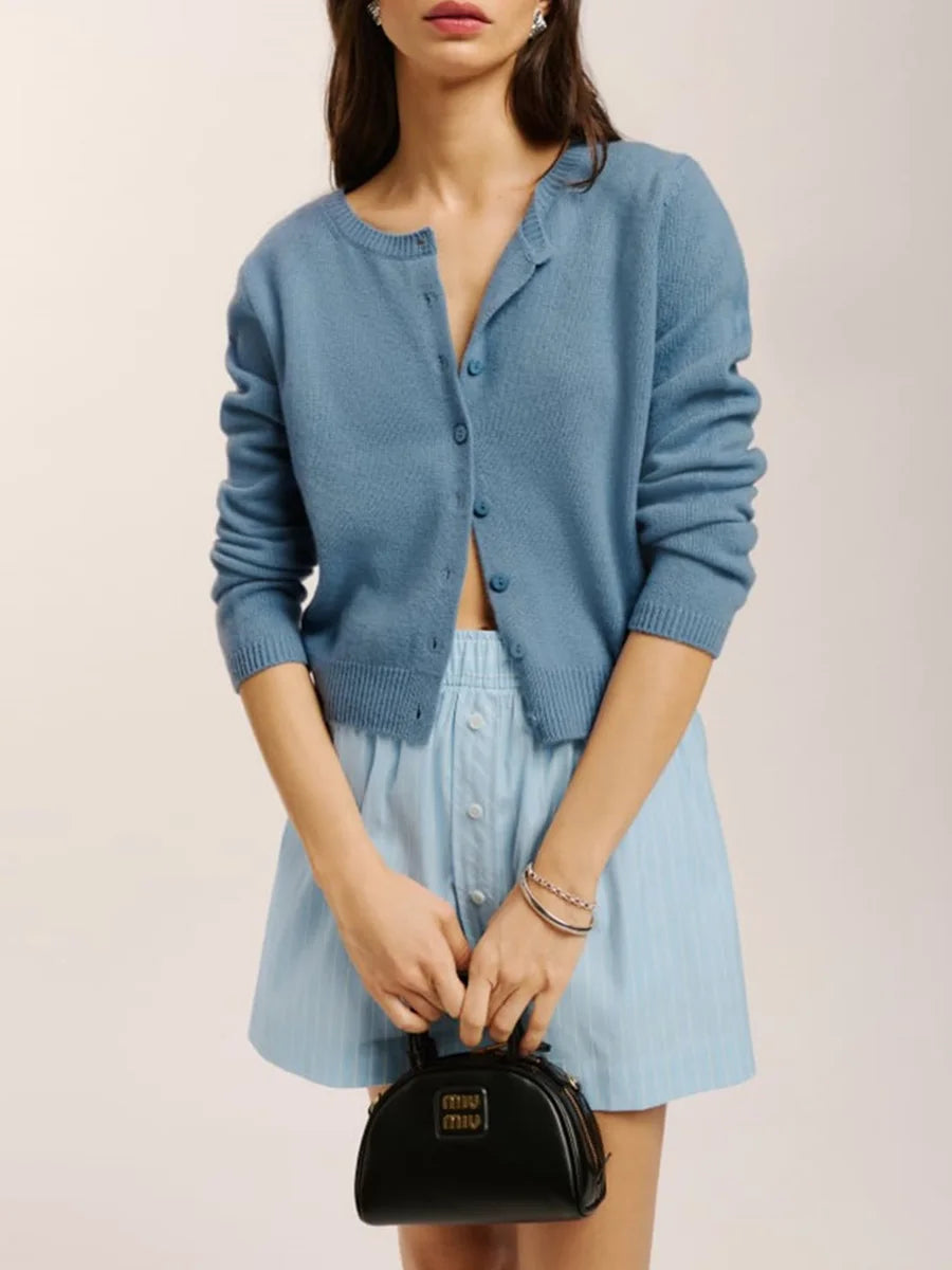 Emma – casual cardigan vest met knoopsluiting en lange mouwen
