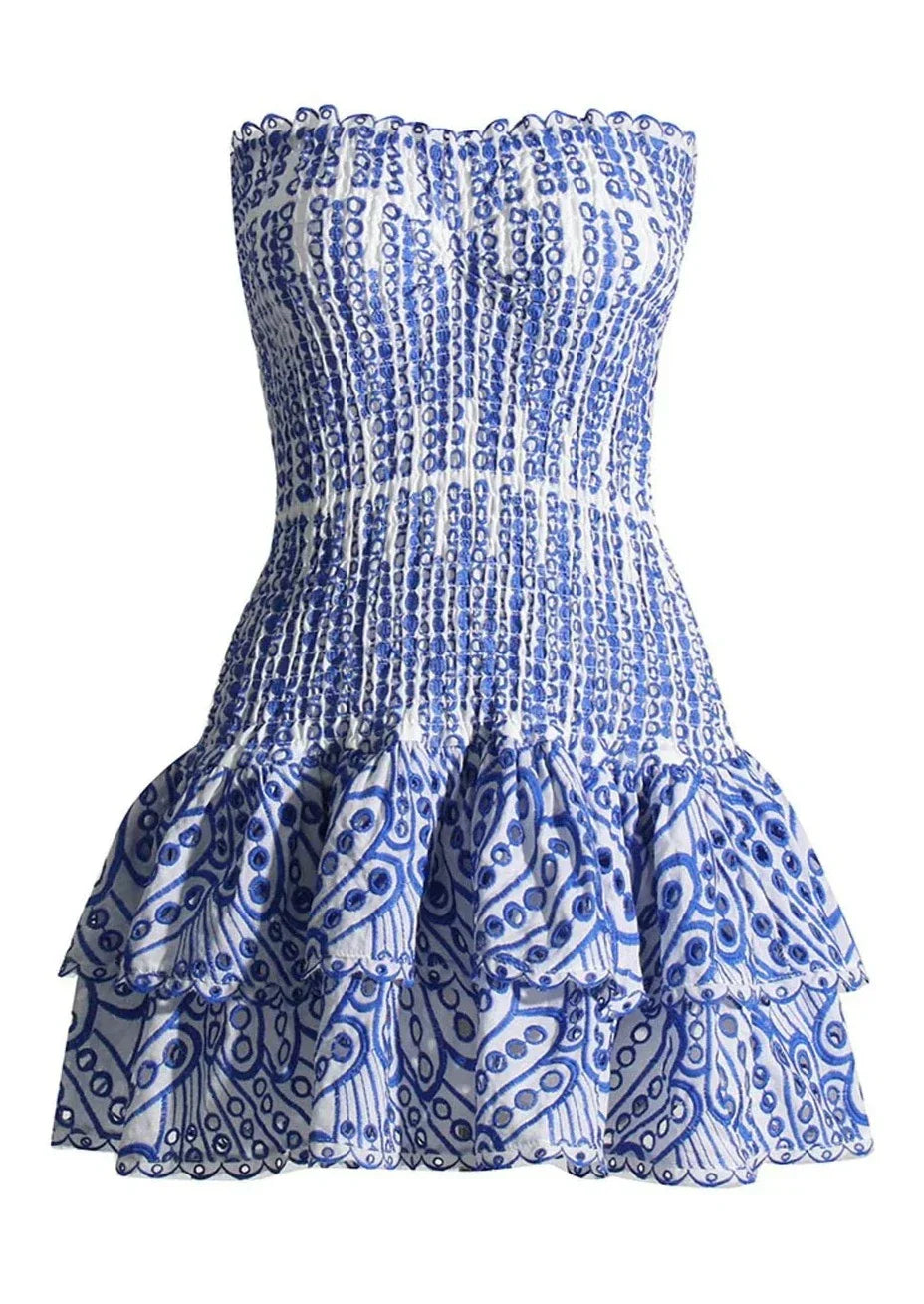 Amara – Mouwloze Midi Zomerjurk Met Mediterrane Borduursels