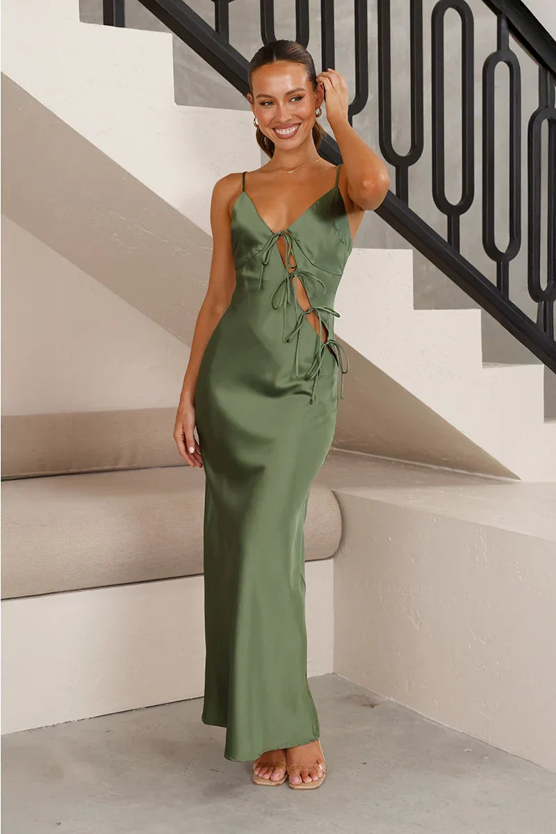 Anjie – Bodycon Jurk met Diepe V-Hals
