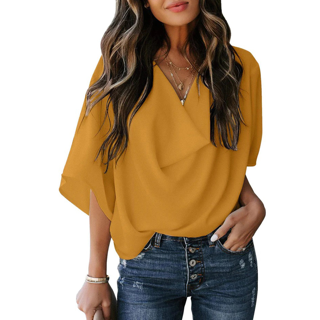 Nellie – Zomer Gedrapeerde Blouse
