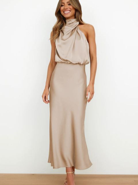 Aurora - Midi Cocktailjurk Met Glitter Riem