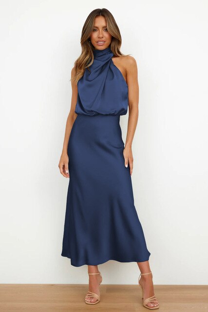 Aurora - Midi Cocktailjurk Met Glitter Riem