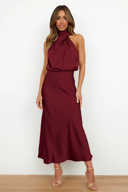 Aurora - Midi Cocktailjurk Met Glitter Riem