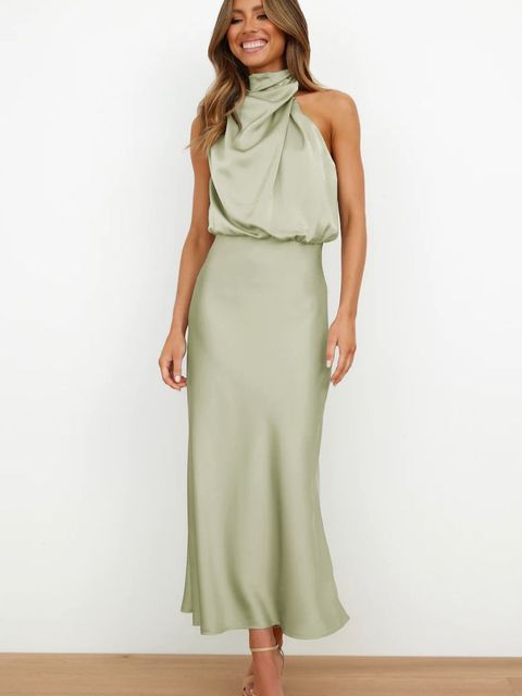 Aurora - Midi Cocktailjurk Met Glitter Riem