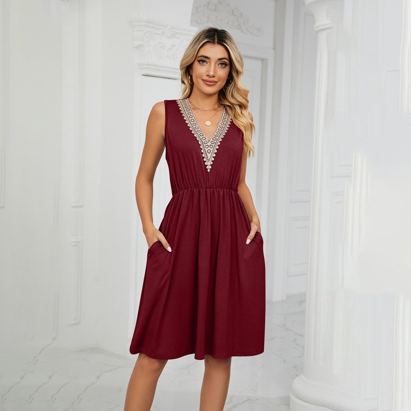 Lily - Mouwloze Maxi Zomerjurk met V-hals