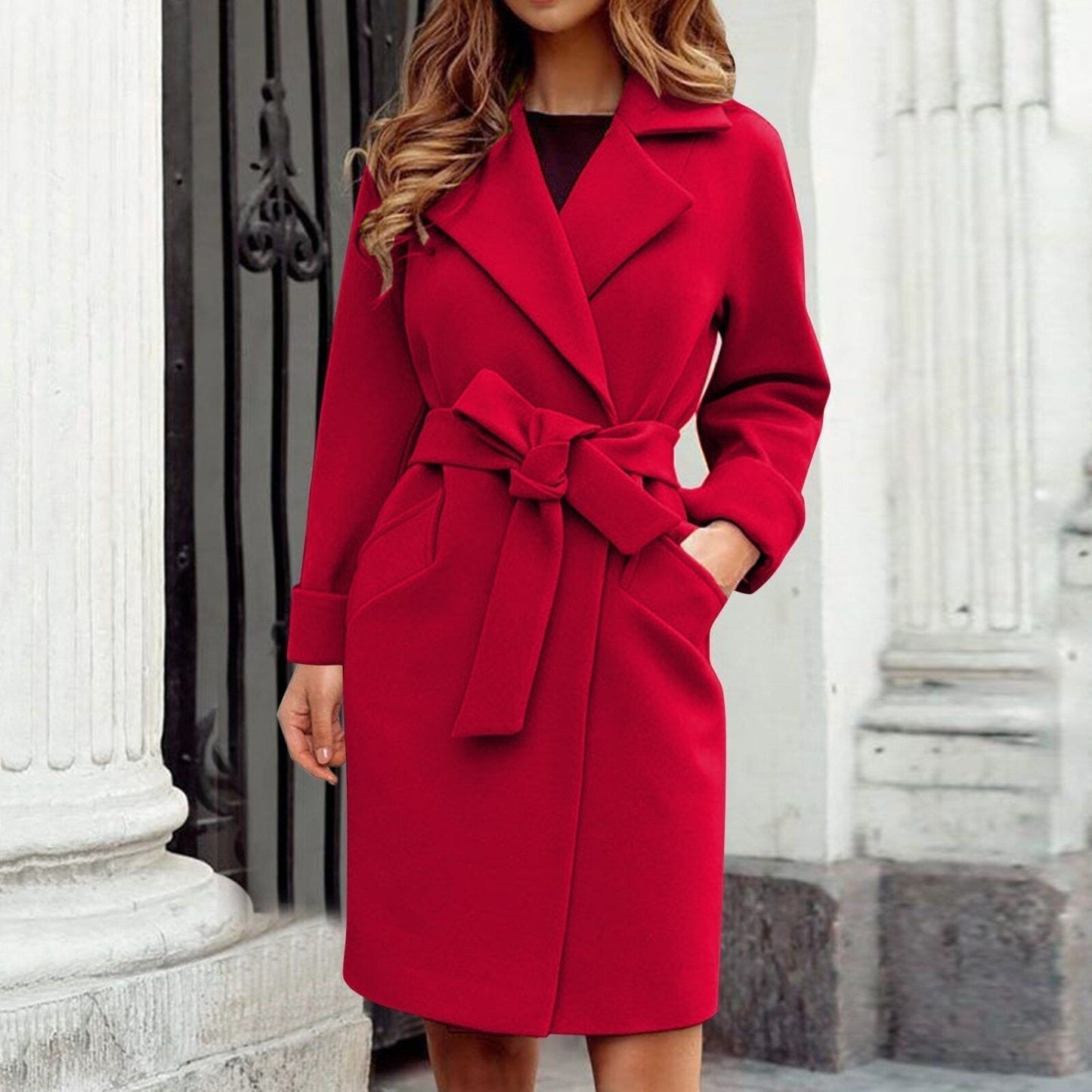 Elene – wollen trenchcoat met ceintuur