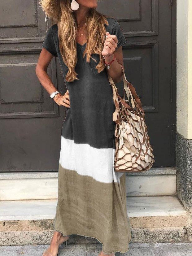 Mowa – Maxi zomerjurk met patchworkprint