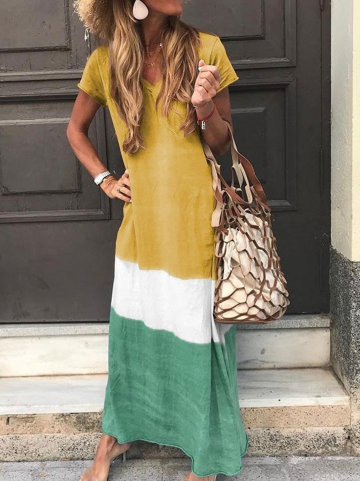 Mowa – Maxi zomerjurk met patchworkprint