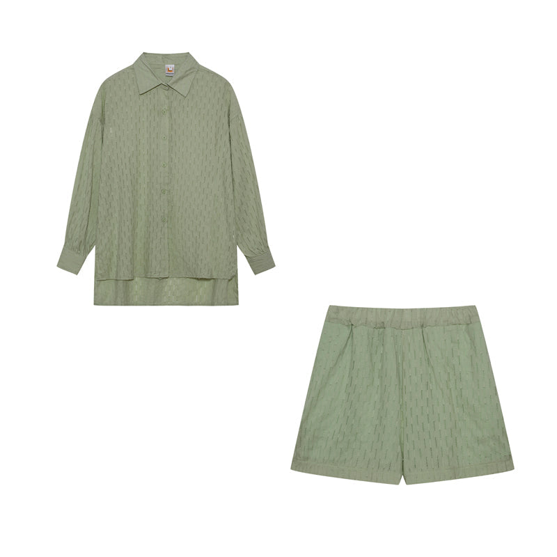 Isla – Katoenen Zomer Set Met Button-up Shirt & Relaxed Shorts