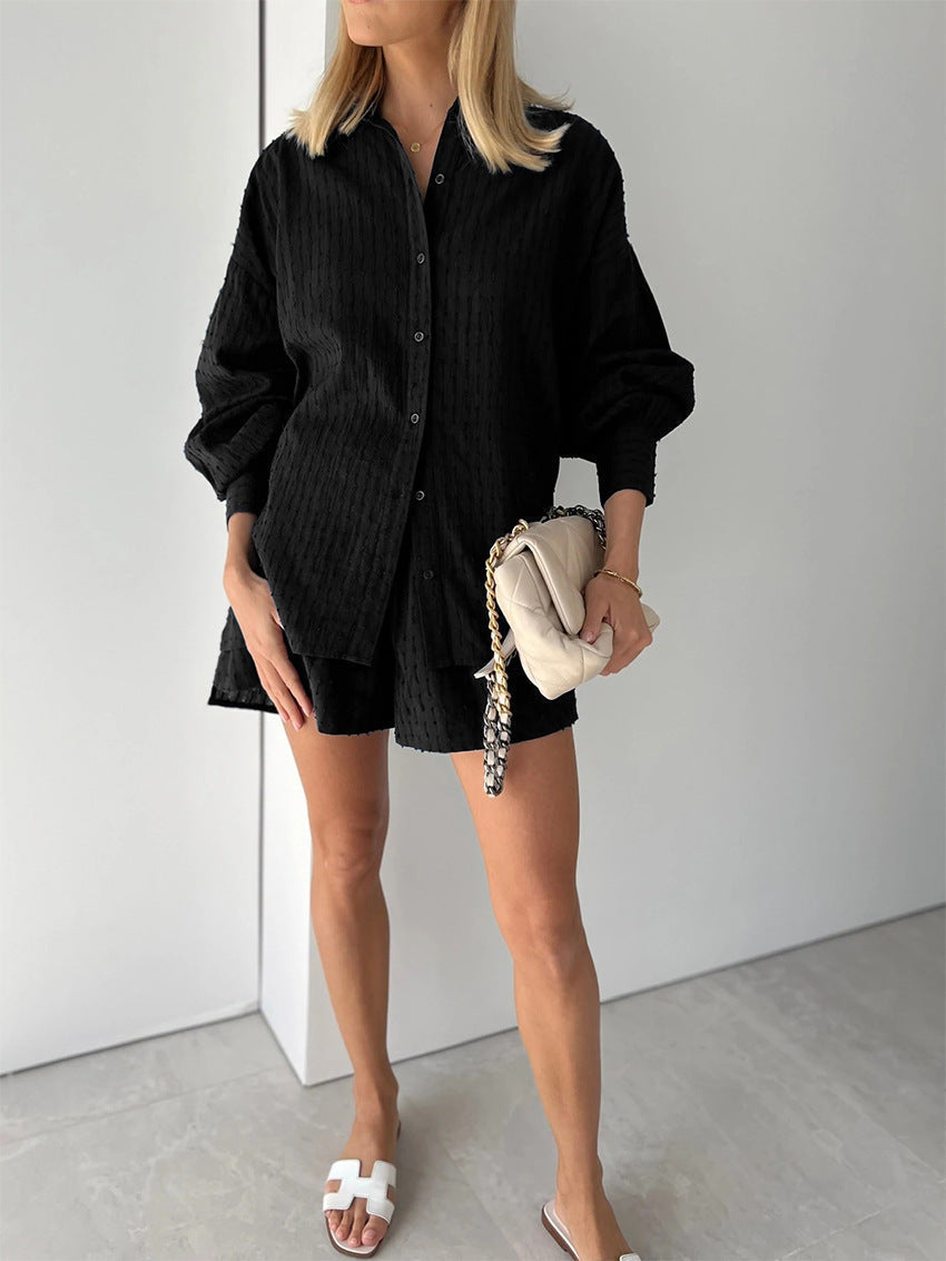 Isla – Katoenen Zomer Set Met Button-up Shirt & Relaxed Shorts
