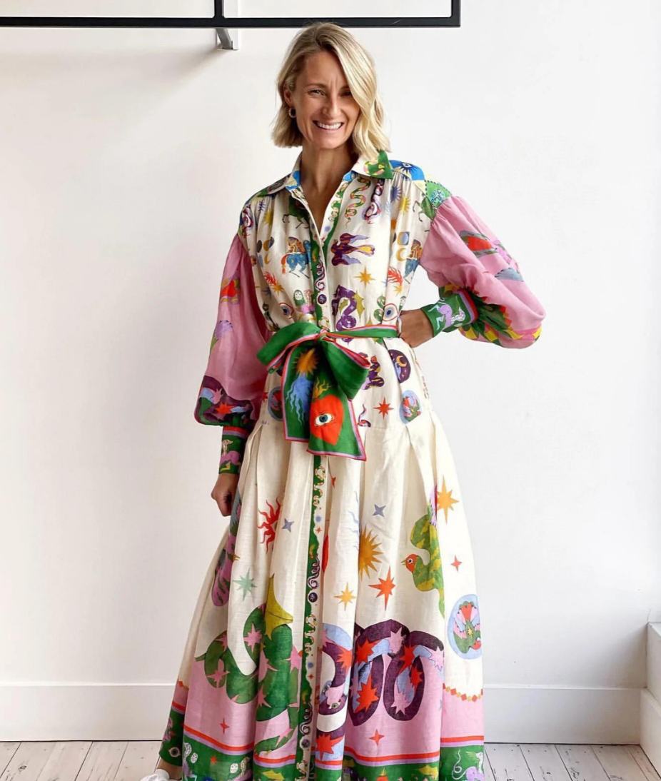 Giorgia – Kleurrijke Italiaanse Print maxijurk