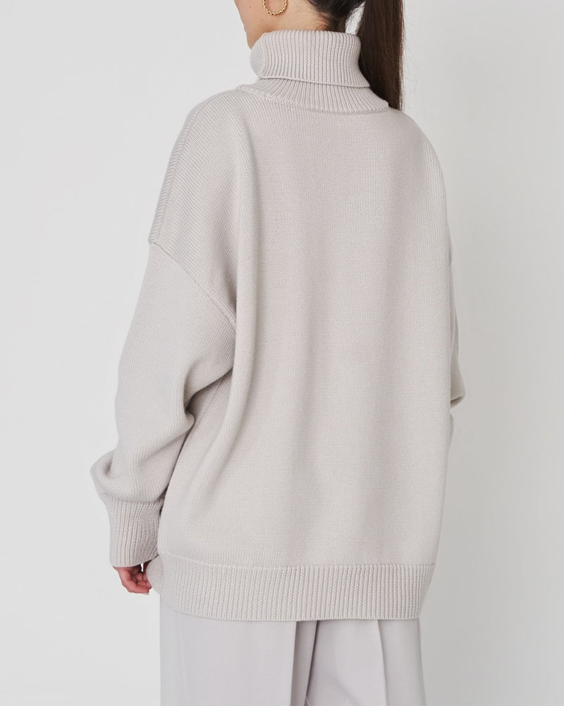 Femke – oversized cotton coltrui met lange mouwen en heuplengte