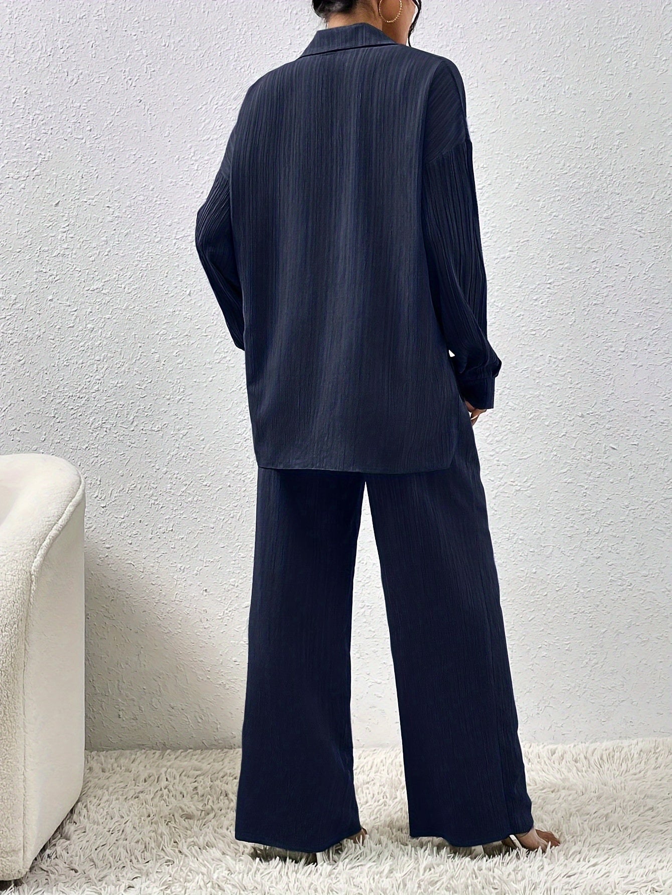 Isabella - Oversized Linnen Zomer Blouse Set Met Wijde Broek