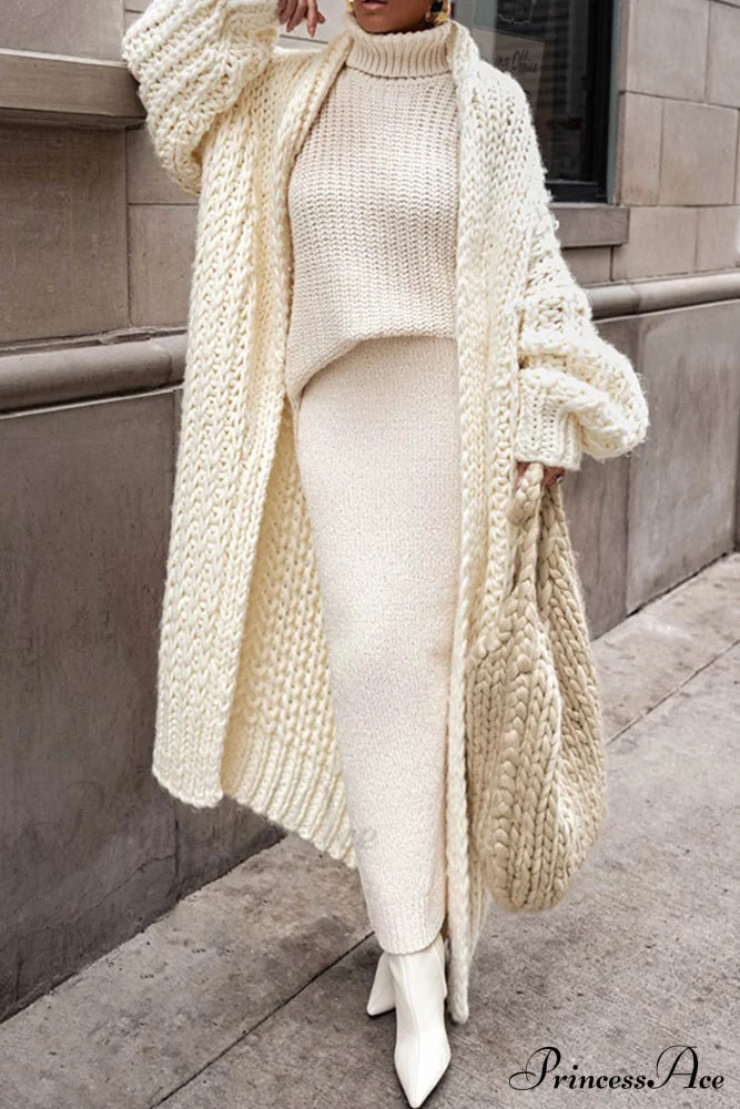 Fay – oversized gebreide cardigan vest met patroon