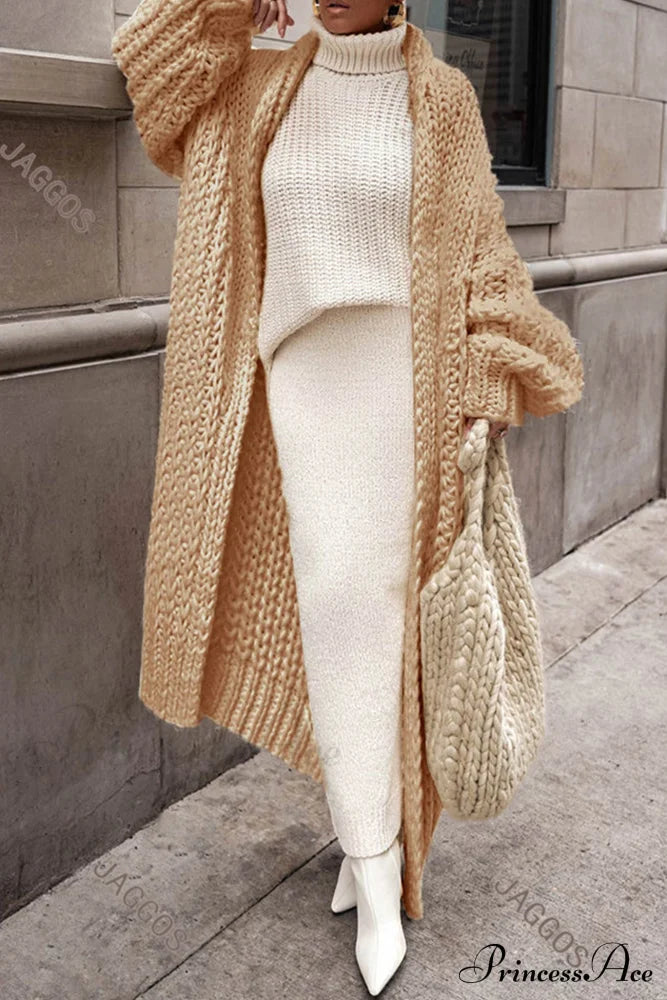 Fay – oversized gebreide cardigan vest met patroon