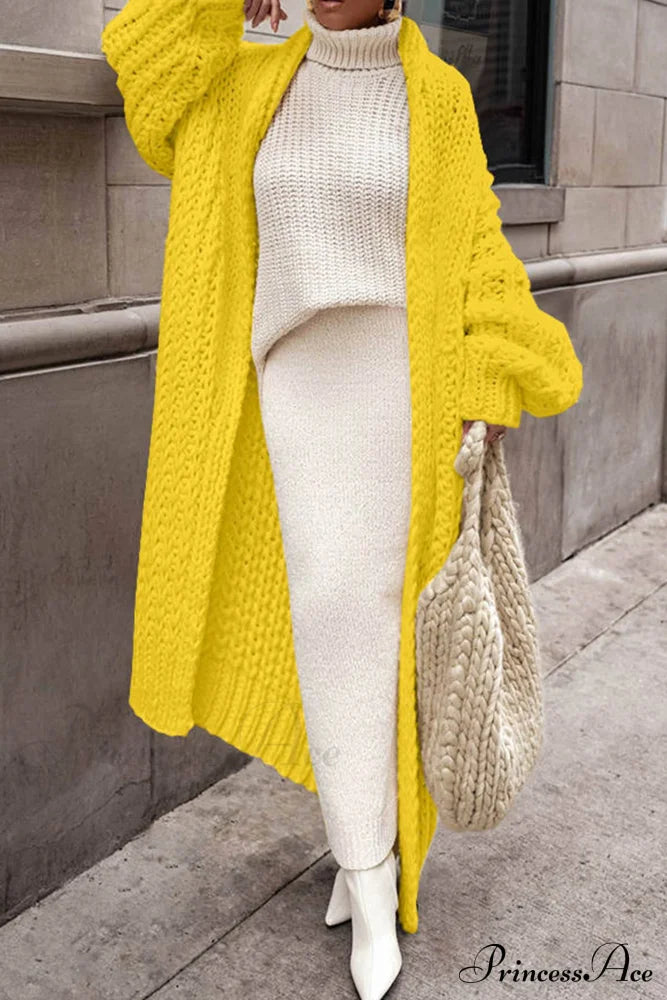Fay – oversized gebreide cardigan vest met patroon