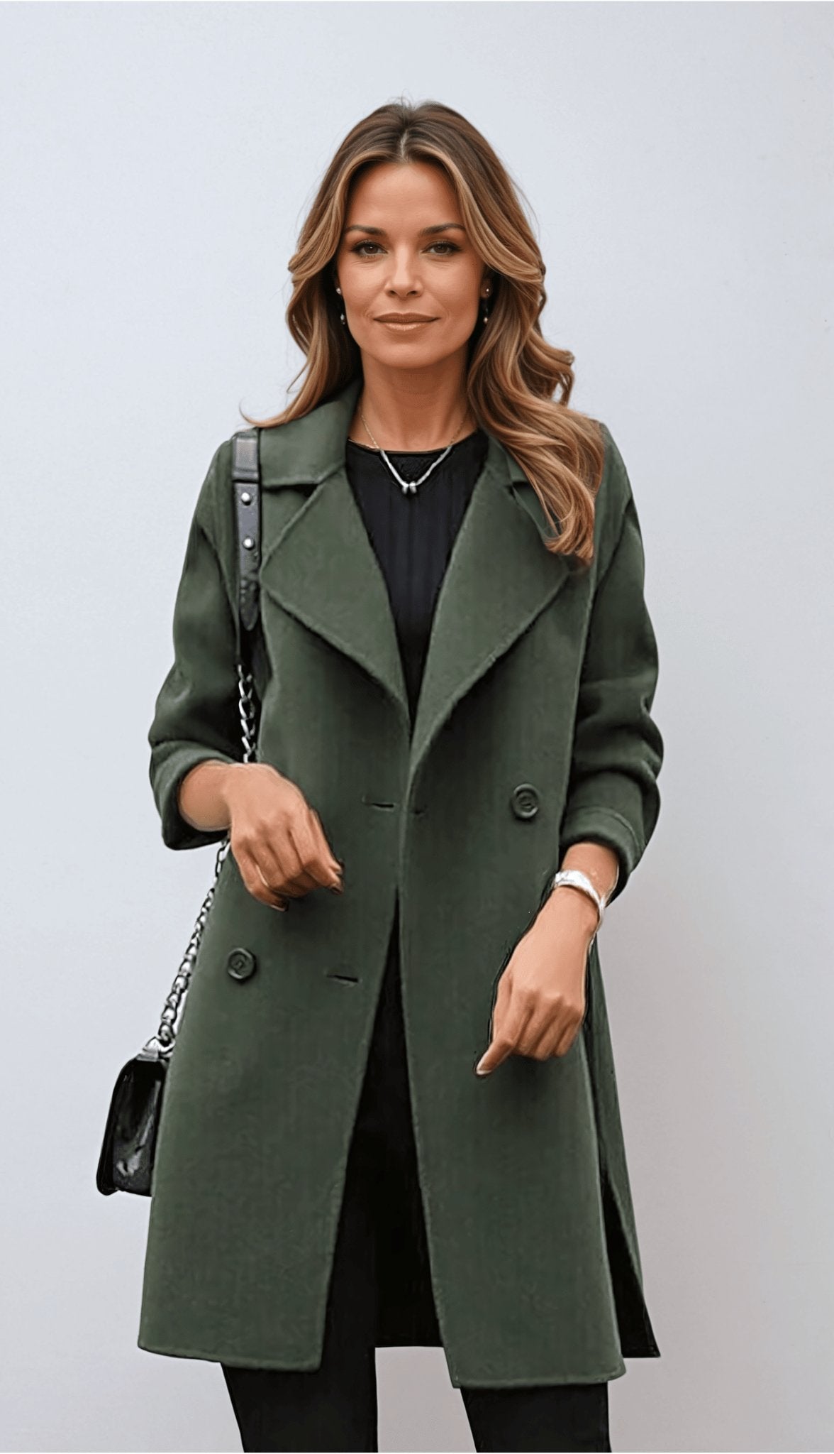 sofie – double-breasted trenchcoat met ceintuur