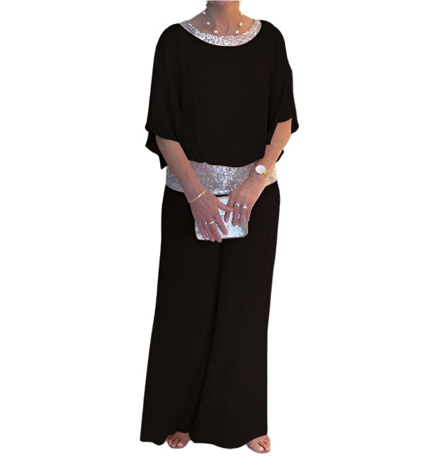 Fay – Polyester zomer set met wijde broekspijpen en aansluitende top