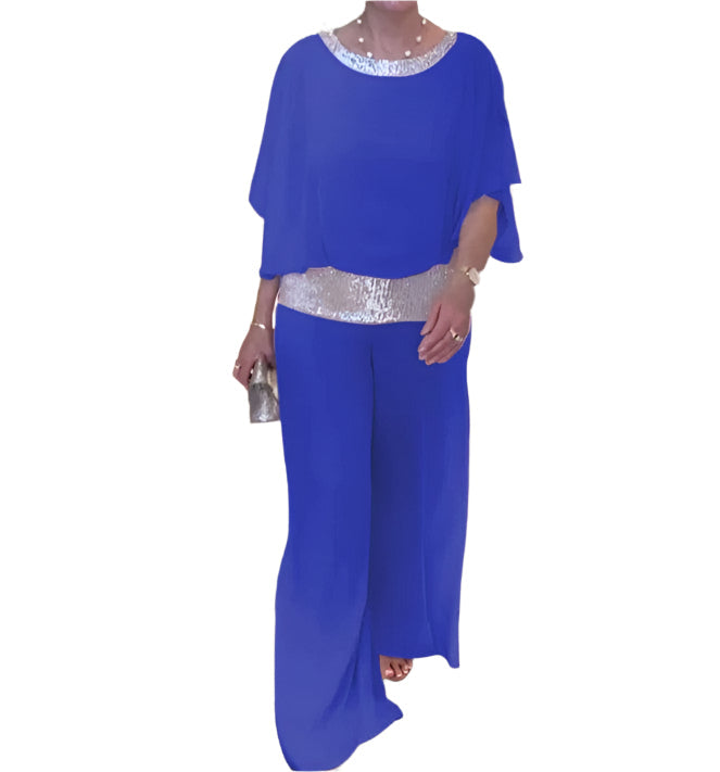Fay – Polyester zomer set met wijde broekspijpen en aansluitende top