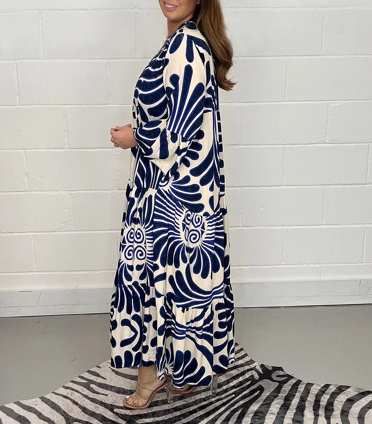 Soleil – Maxi-jurk met print en kimono-mouwen