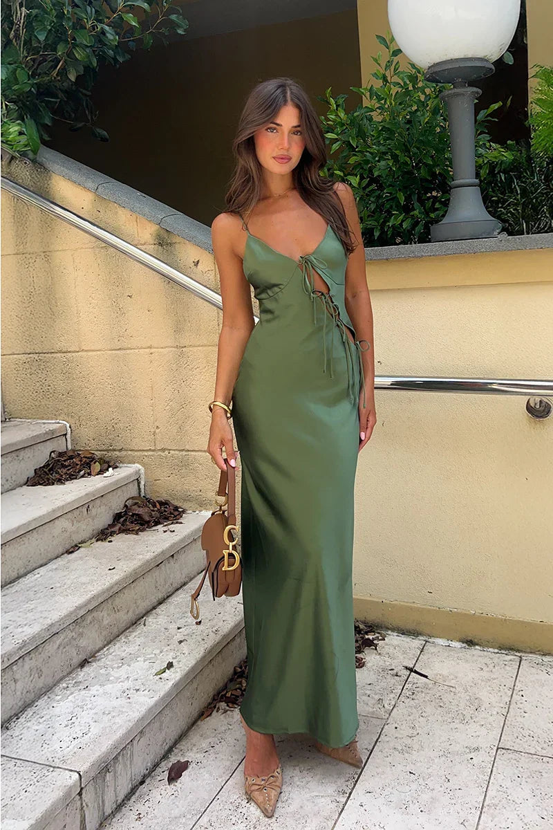 Anjie – Bodycon Jurk met Diepe V-Hals