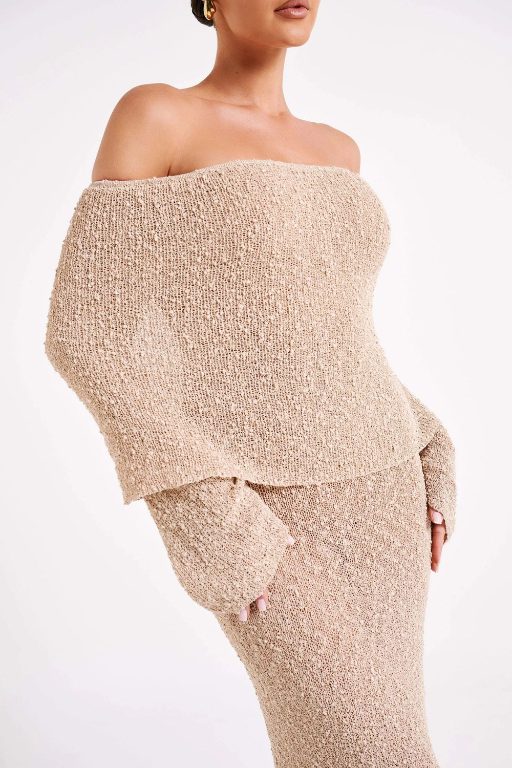 Variant image for Elegante Off-Shoulder Maxi Jurk Dames van Polyester – Zwart, Lange Zomerjurk voor Elke Gelegenheid-7