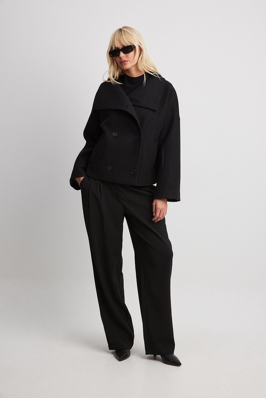 Elise - Korte Oversized Dubble breasted Wollen Jas