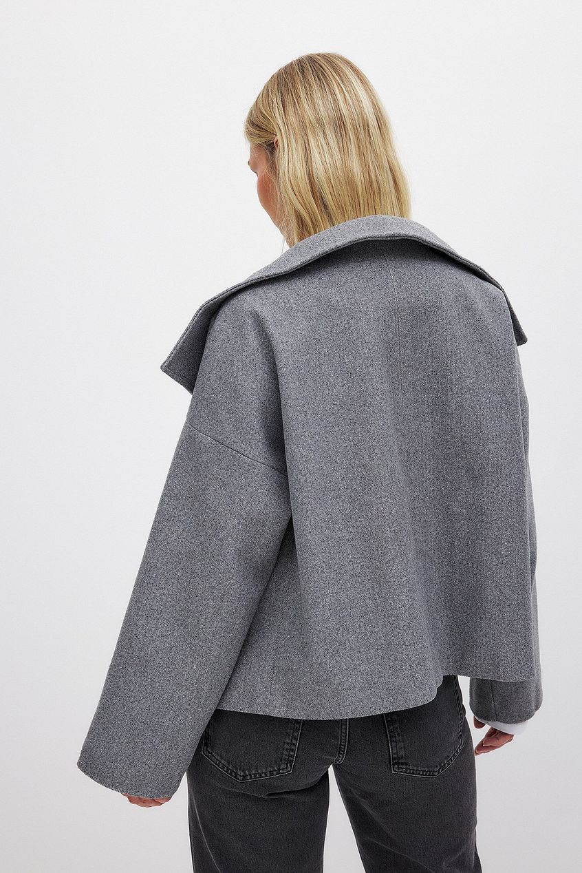 Elise - Korte Oversized Dubble breasted Wollen Jas