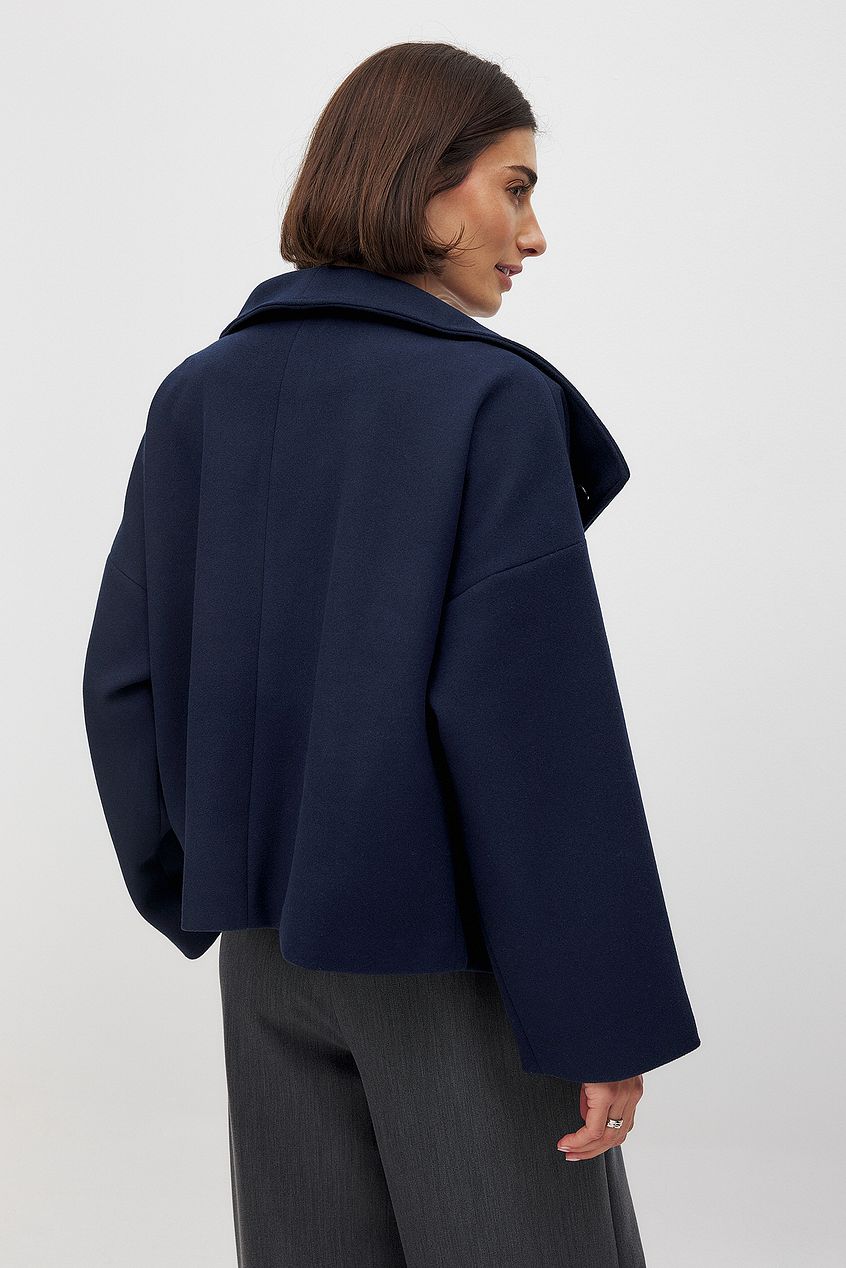 Elise - Korte Oversized Dubble breasted Wollen Jas