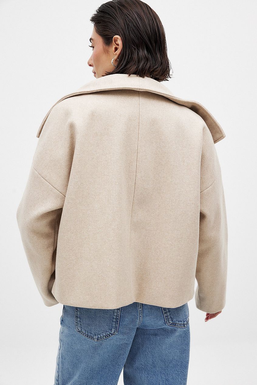 Elise - Korte Oversized Dubble breasted Wollen Jas