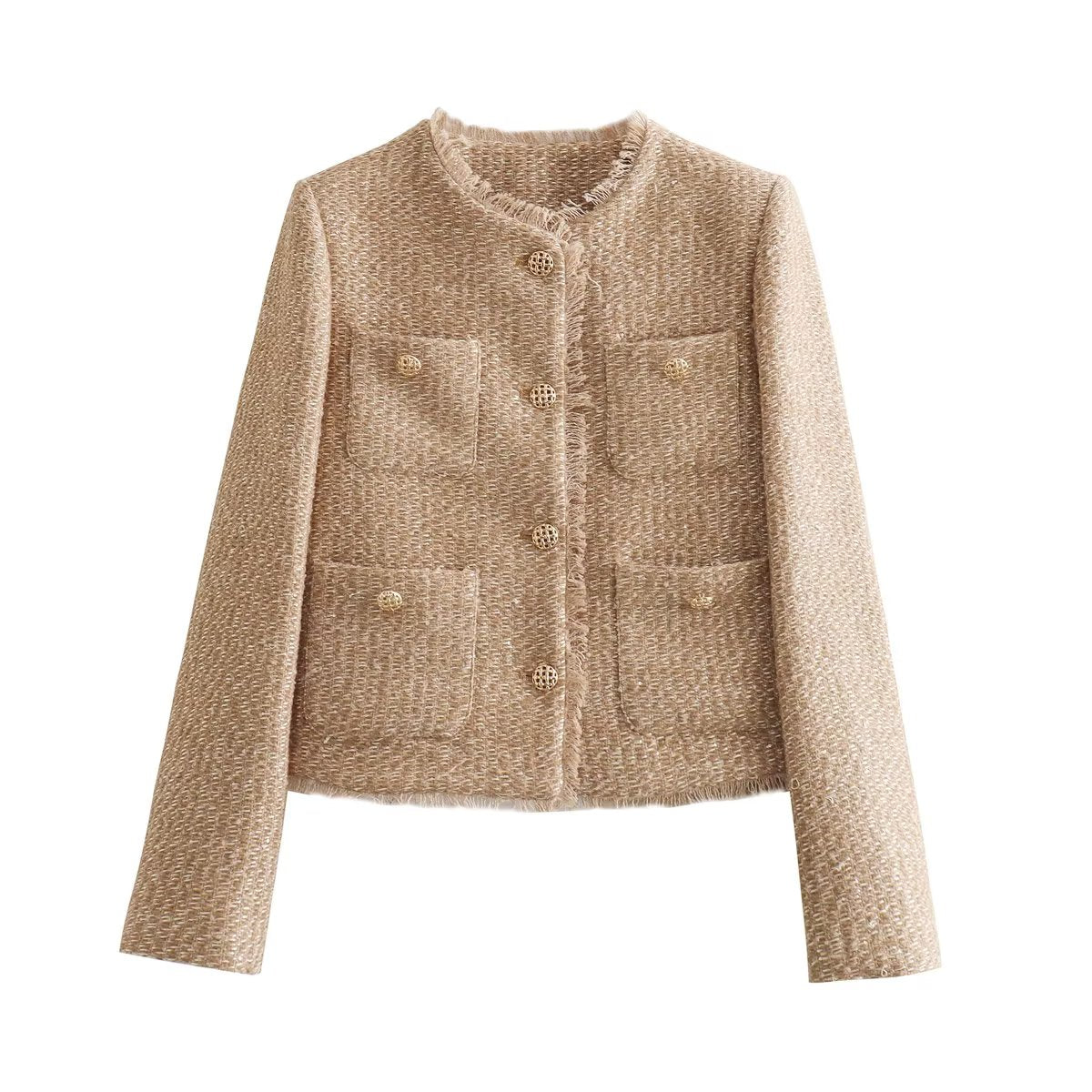 Florence – getailleerde tweed jas met klassieke snit en warme voering