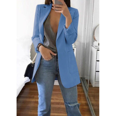 Isabella – dames blazer van katoen-polyester mix met omgeslagen kraag
