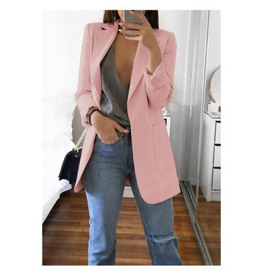 Isabella – dames blazer van katoen-polyester mix met omgeslagen kraag