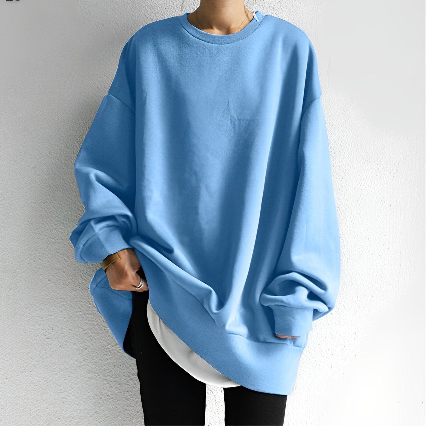 Clara – oversized cotton pullover sweatshirt met longline fit