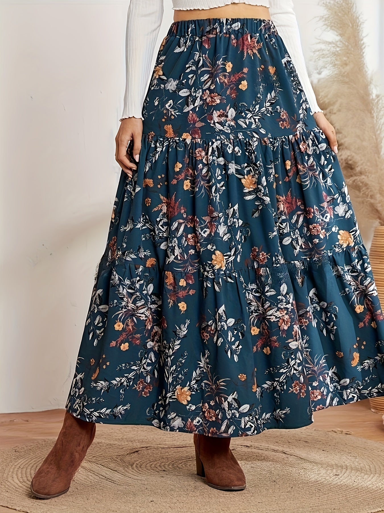 Luna – Maxi-rok van katoenmix met bloemenprint