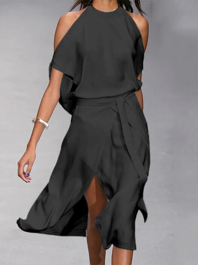 Laura – Katoenen Maxi Zomerjurk Met Off-shoulder Halslijn