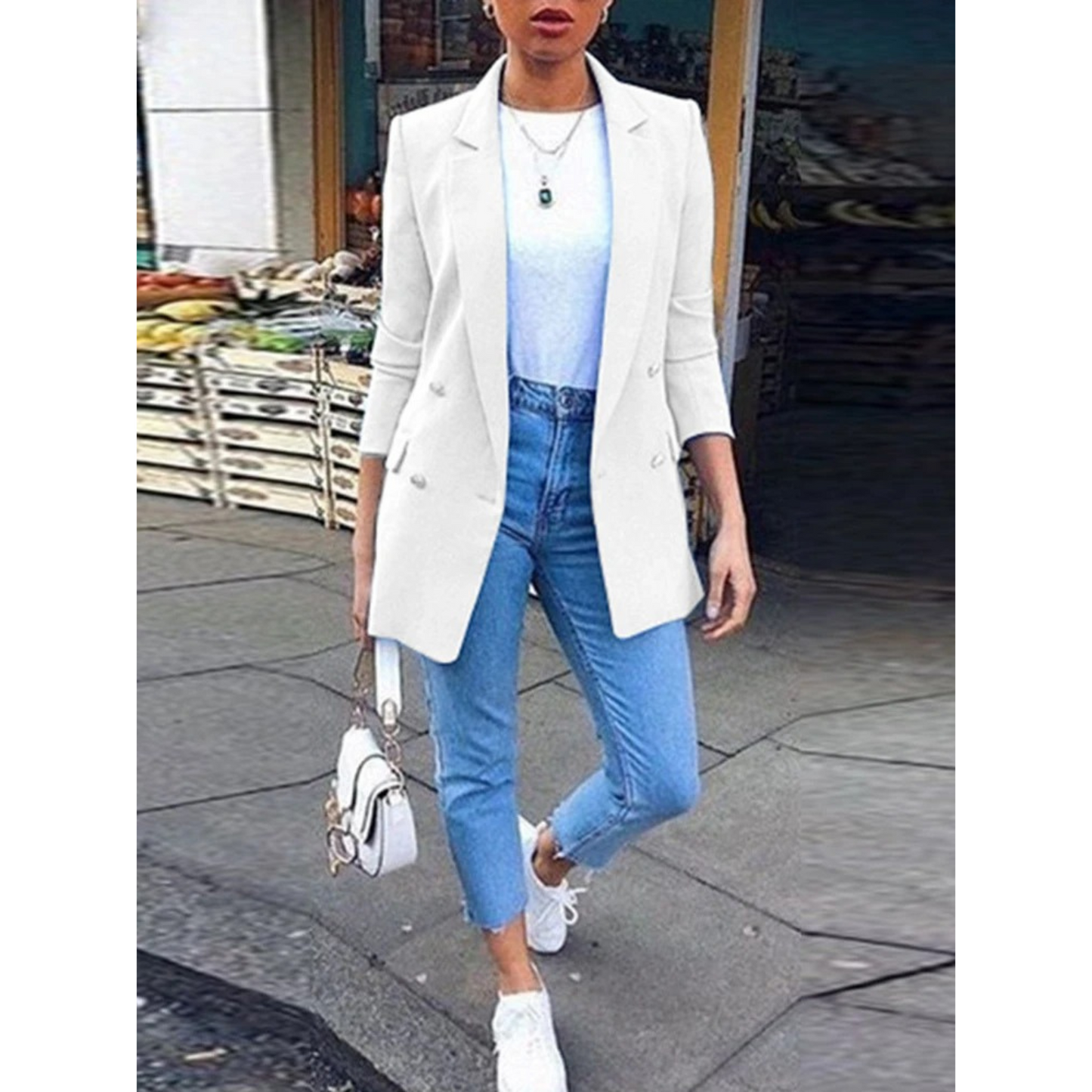 Femke – Lange Damesblazer Met Moderne Snit