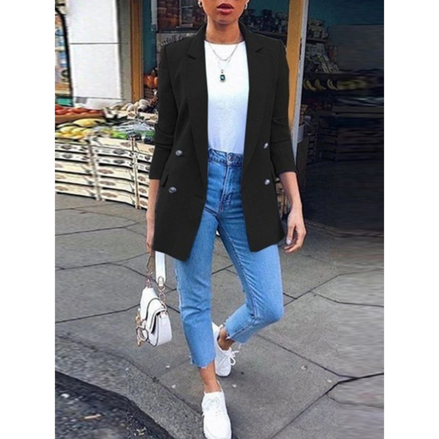Femke – Lange Damesblazer Met Moderne Snit