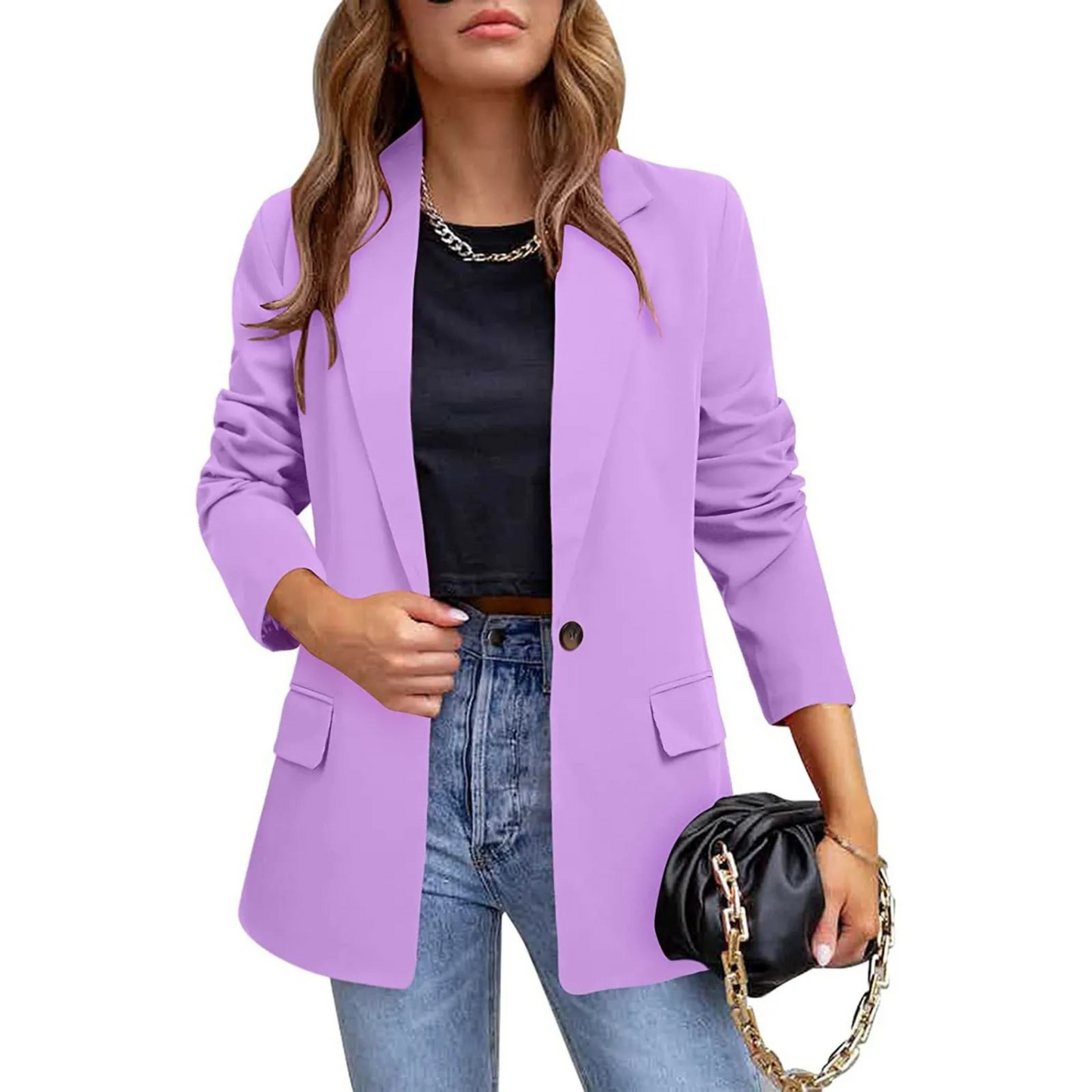 fenna – Koreaanse damesblazer met lange mouwen en elegante snit