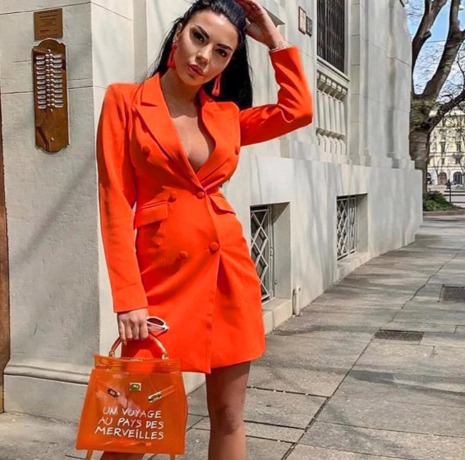 Betina – Zomerse blazerjurk in oranje