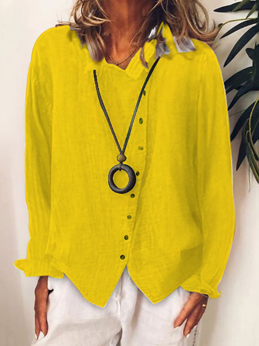 Nova – Witte lange blouse van katoen-linnen mix met relaxte pasvorm