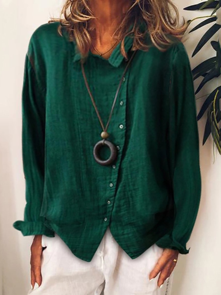 Nova – Witte lange blouse van katoen-linnen mix met relaxte pasvorm